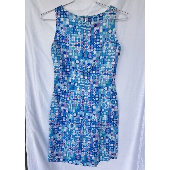 Vintage Colorful Psychedelic Retro Mod Shift Geometric Dress XS Art Abstract - Picture 3 of 4